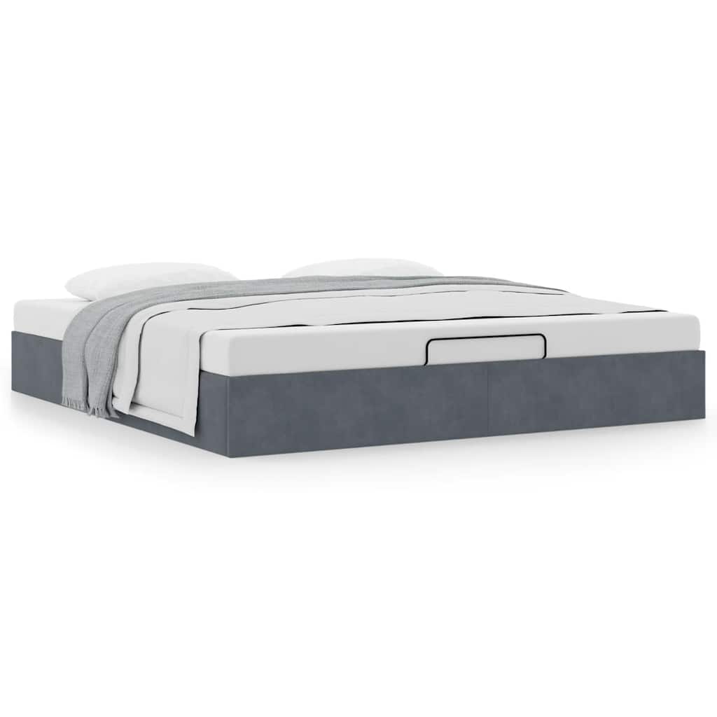 Ottoman Bed Frame No Mattress Super King Velvet