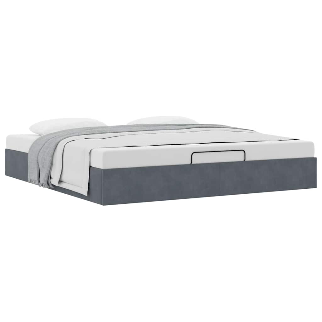 Ottoman Bed Frame No Mattress Super King Velvet