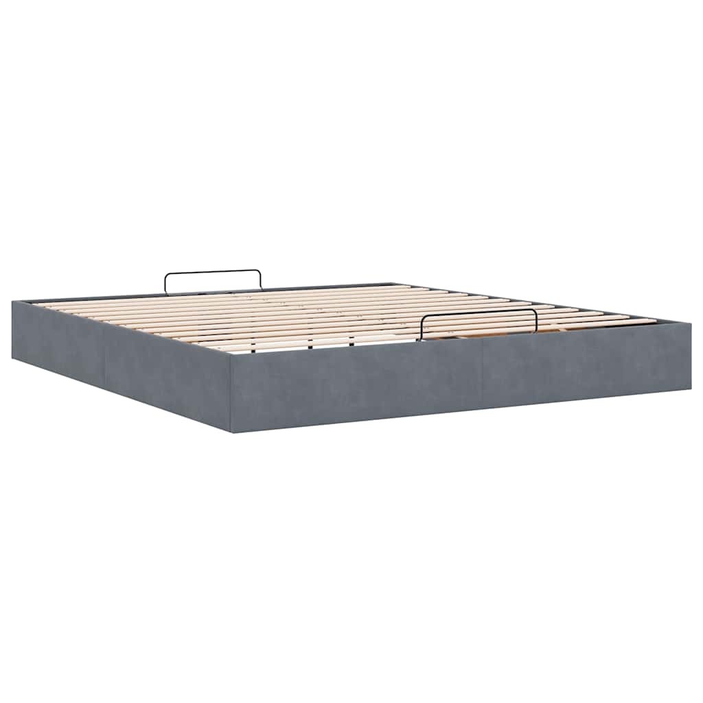 Ottoman Bed Frame No Mattress Super King Velvet
