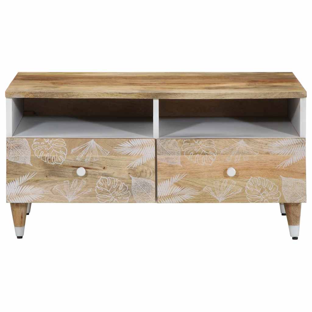 Coffee Table Solid Mango Wood Rustic Living Room Furniture 80x54x40cm metal 80 c