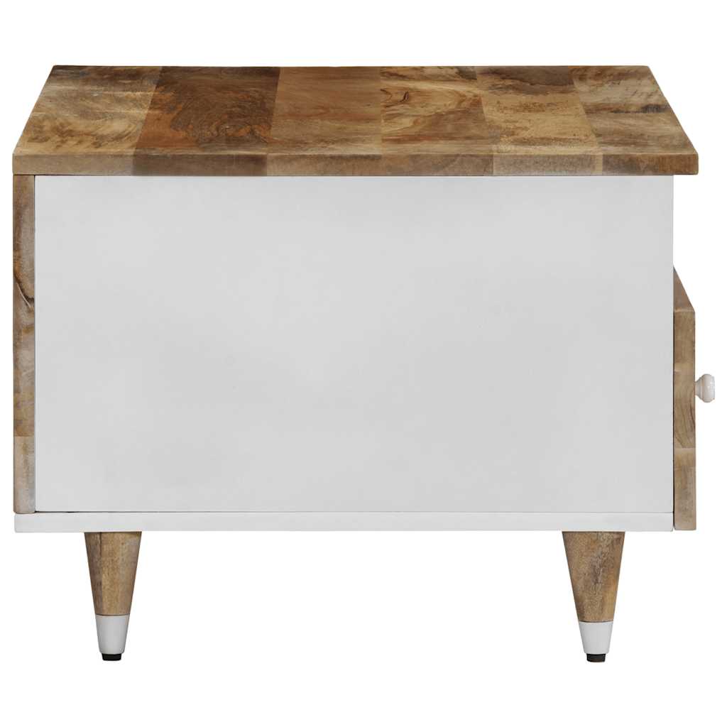Coffee Table Solid Mango Wood Rustic Living Room Furniture 80x54x40cm metal 80 c