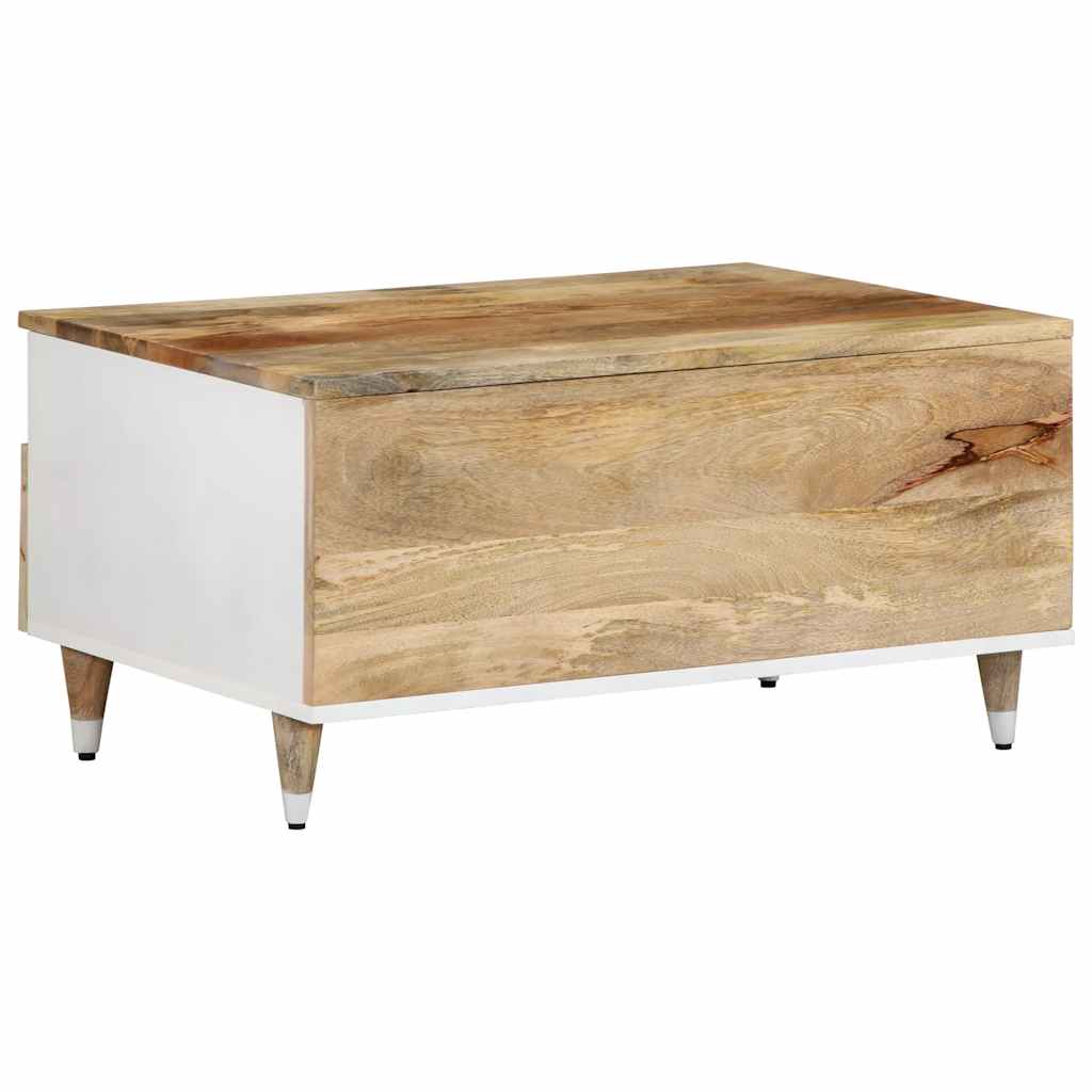 Coffee Table Solid Mango Wood Rustic Living Room Furniture 80x54x40cm metal 80 c