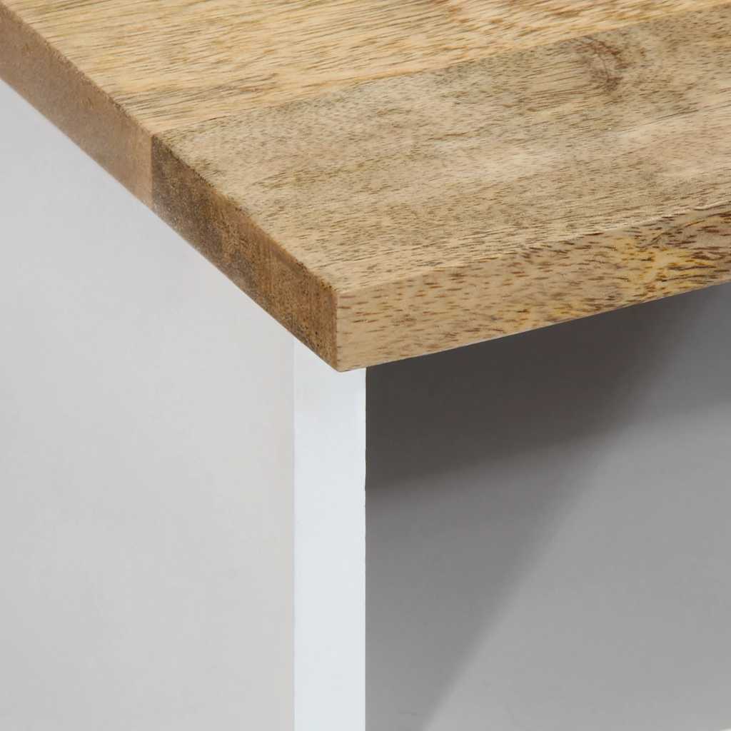 Coffee Table Solid Mango Wood Rustic Living Room Furniture 80x54x40cm metal 80 c
