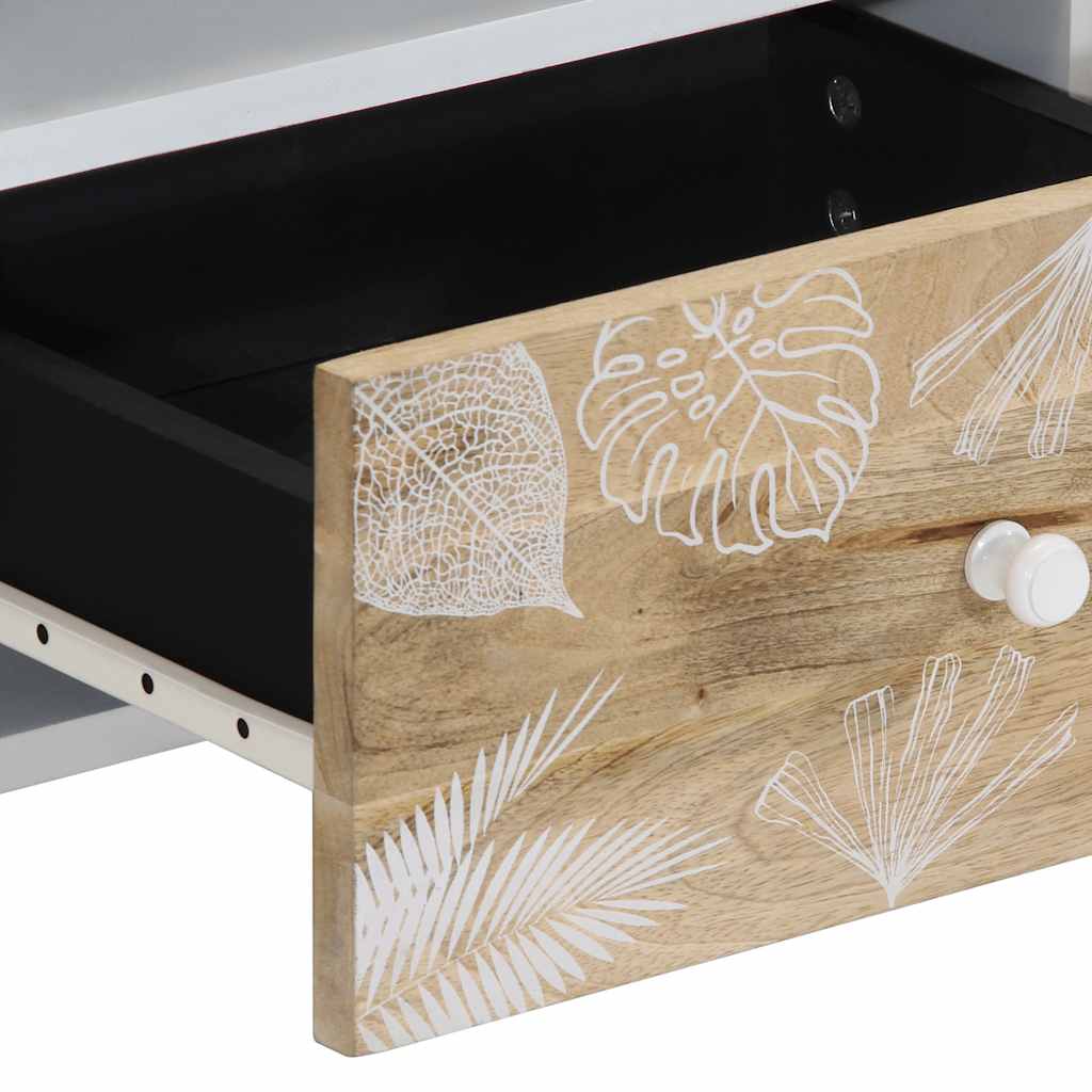 Coffee Table Solid Mango Wood Rustic Living Room Furniture 80x54x40cm metal 80 c