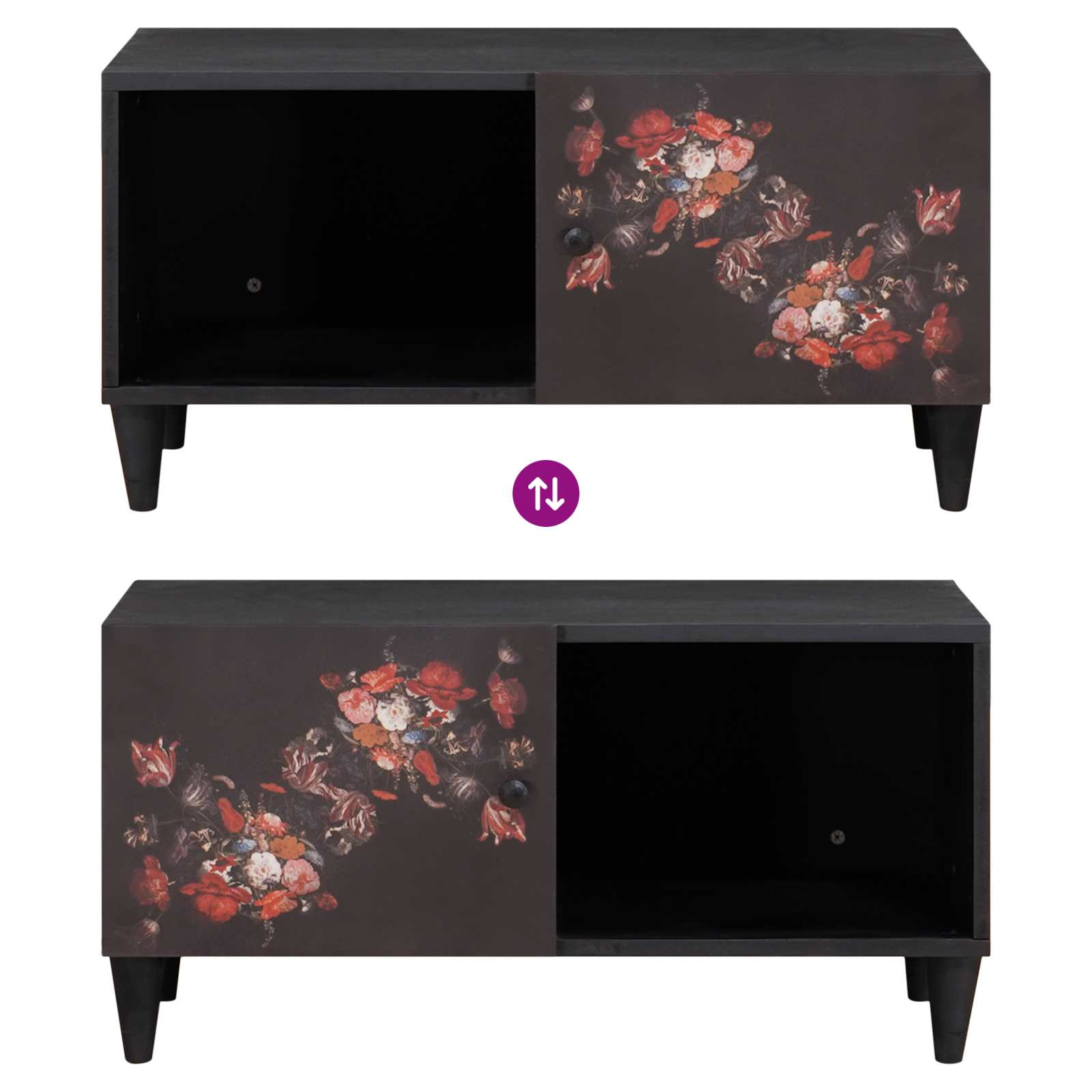 Coffee Table Multicolour 80 X 50 X 40 Cm Solid Mango Wood