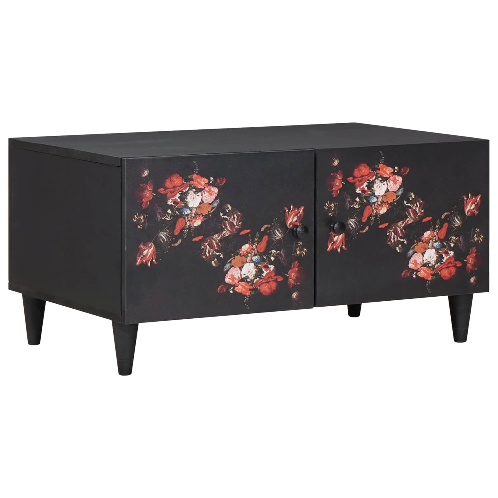 Coffee Table Multicolour 80 X 50 X 40 Cm Solid Mango Wood