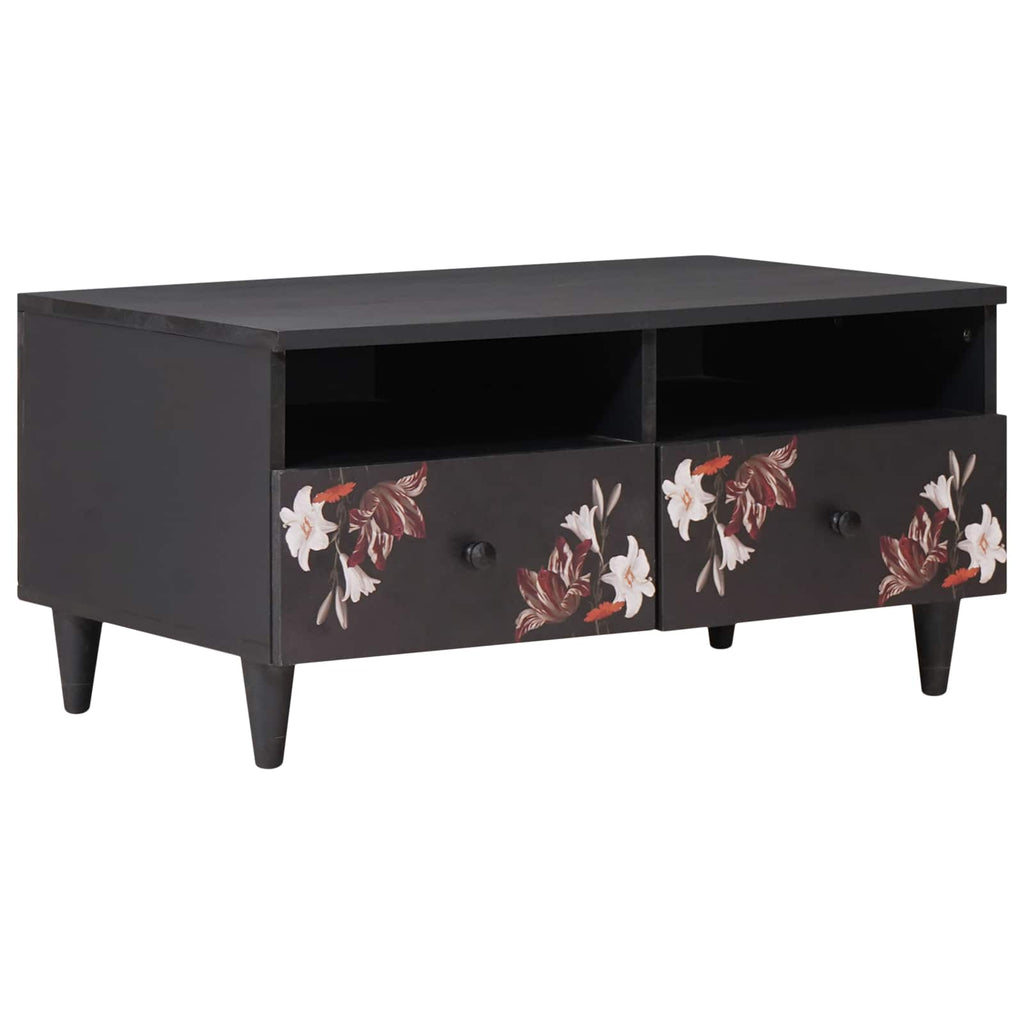Coffee Table Multicolour 80 X 54 X 40 Cm Solid Mango Wood