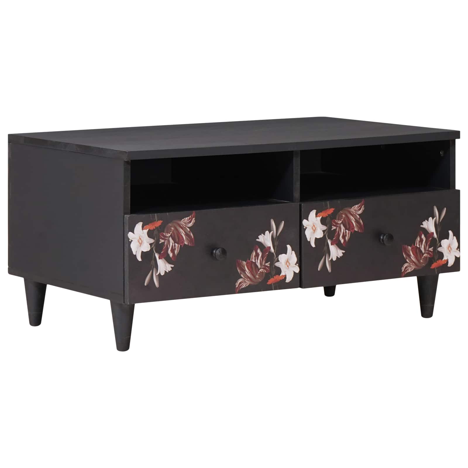 Coffee Table Multicolour 80 X 54 X 40 Cm Solid Mango Wood
