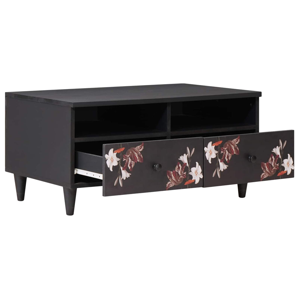 Coffee Table Multicolour 80 X 54 X 40 Cm Solid Mango Wood