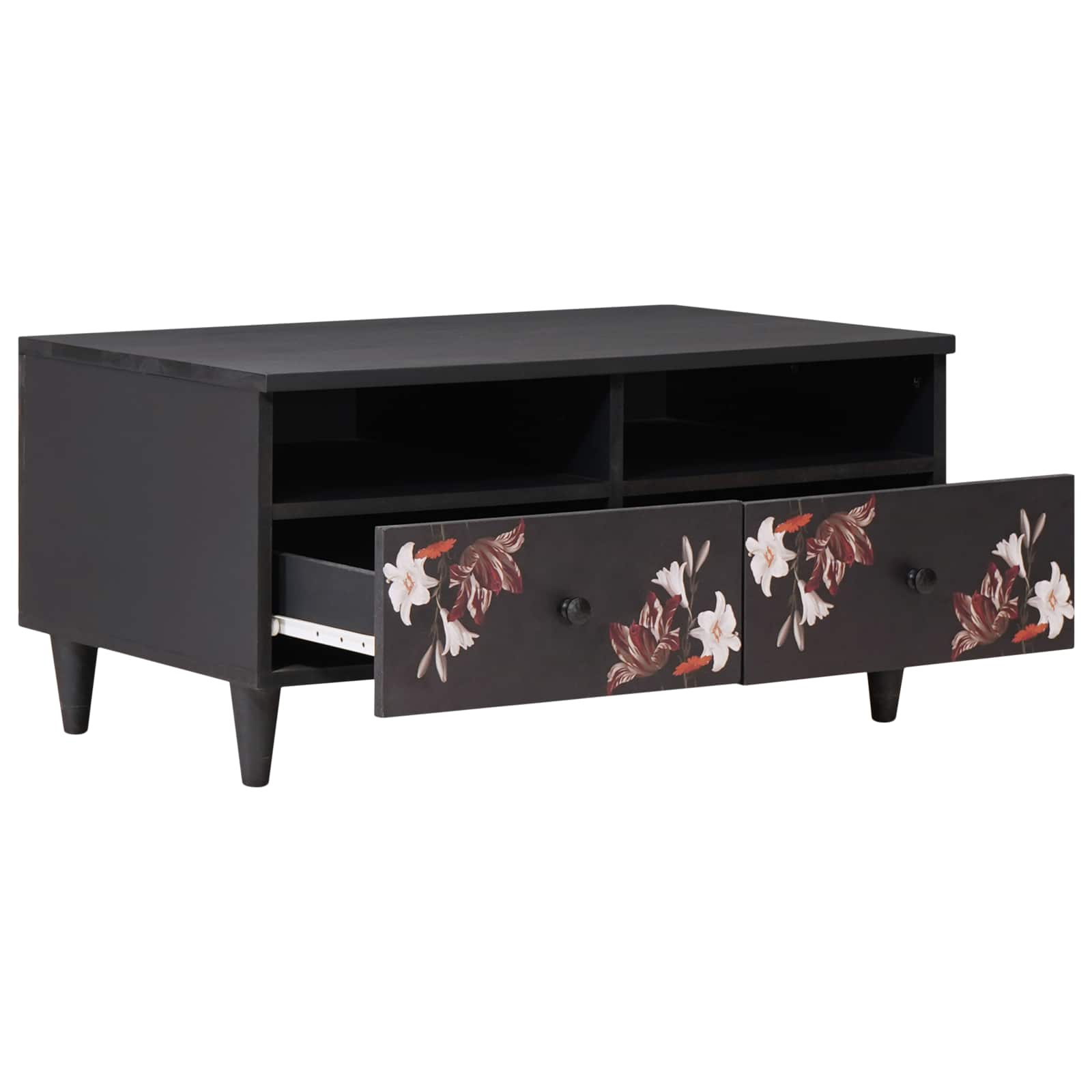 Coffee Table Multicolour 80 X 54 X 40 Cm Solid Mango Wood