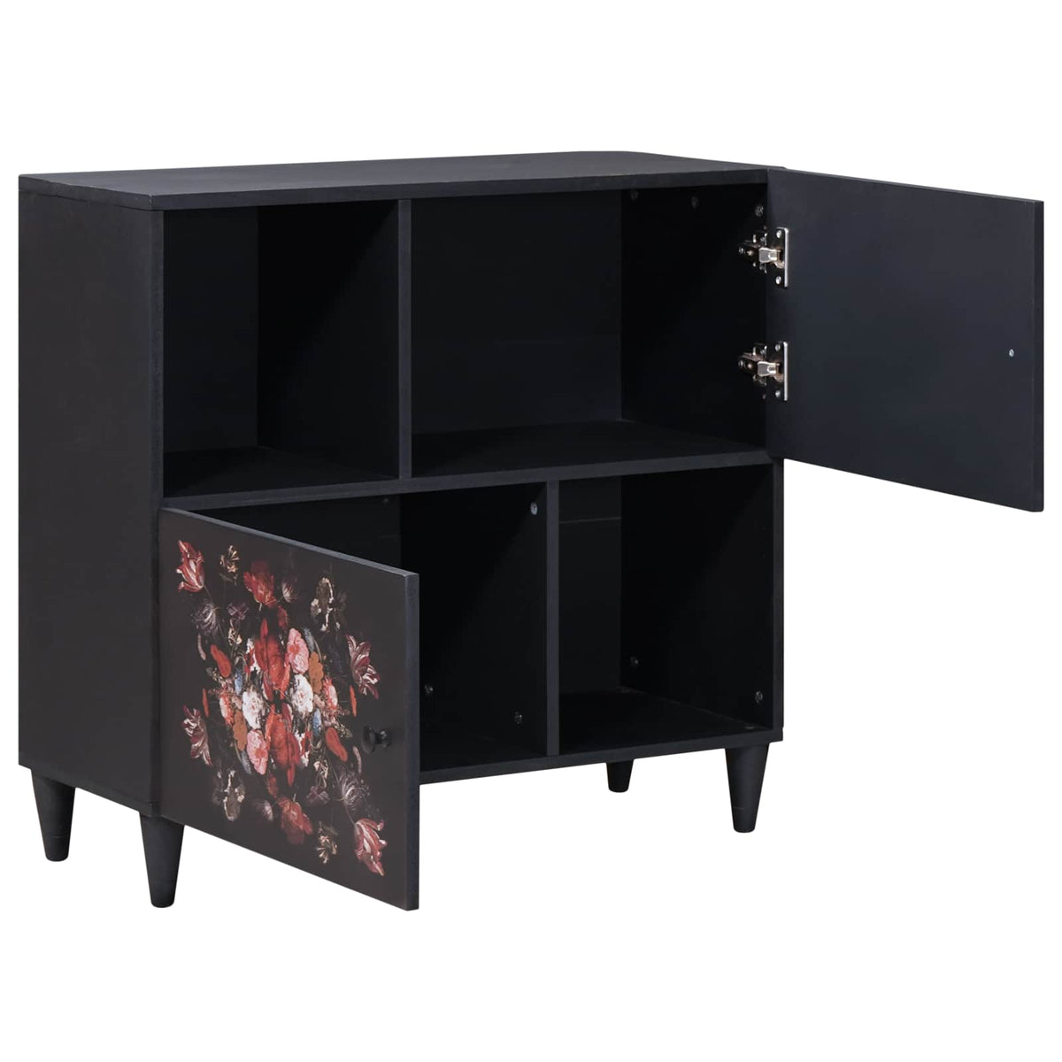 Media Storage Cabinet Cabinets Multicolour 80 X 33.5 75 Cm Solid Mango Wood 80 c