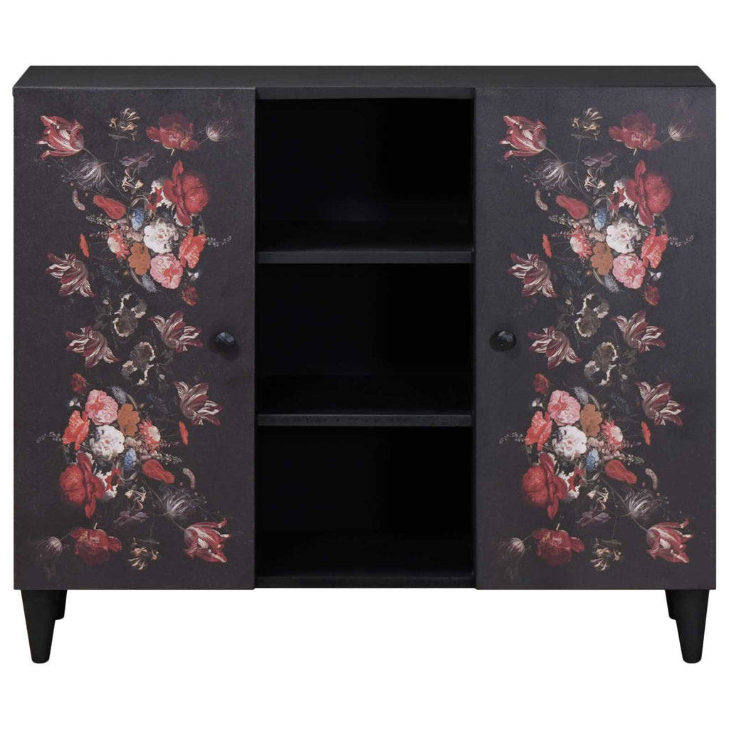Storage Cabinets Multicolour 90 X 33.5 X 75 Cm Solid Mango Wood