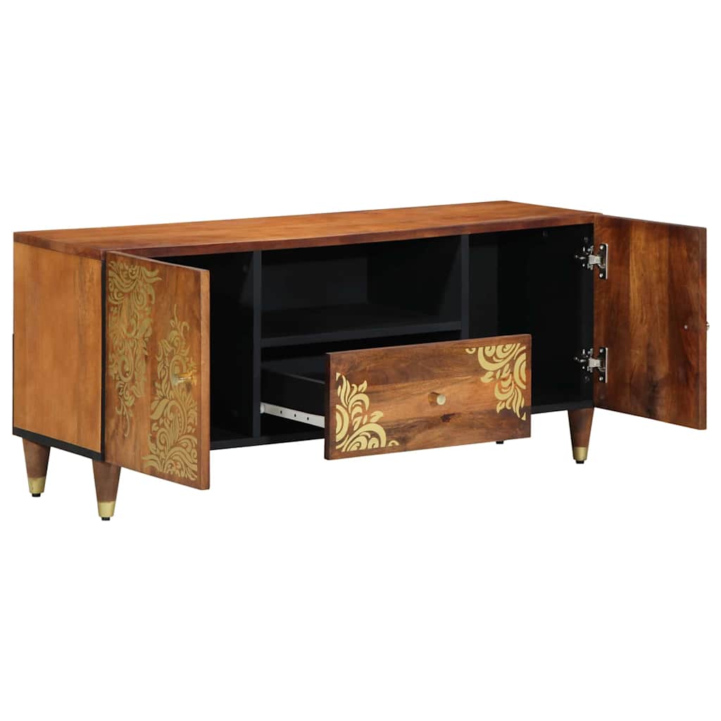 Tv Cabinet 105 X 33 X 46 Cm Solid Mango Wood