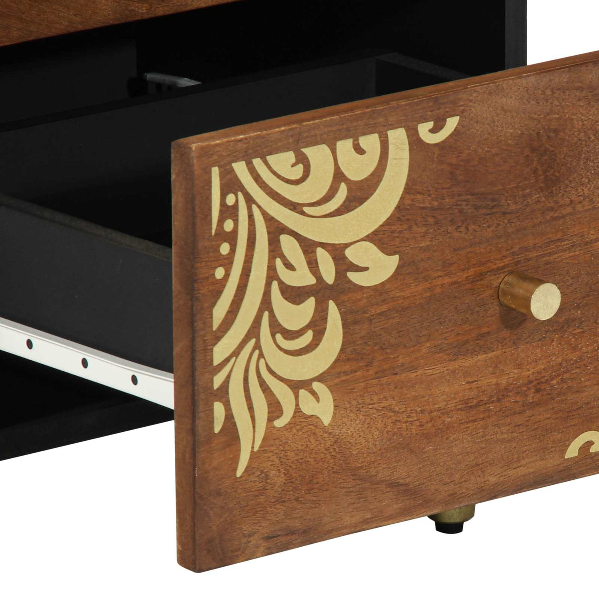 Sideboard With Drawer 40 X 33 X 75 Cm Solid Mango Wood 1