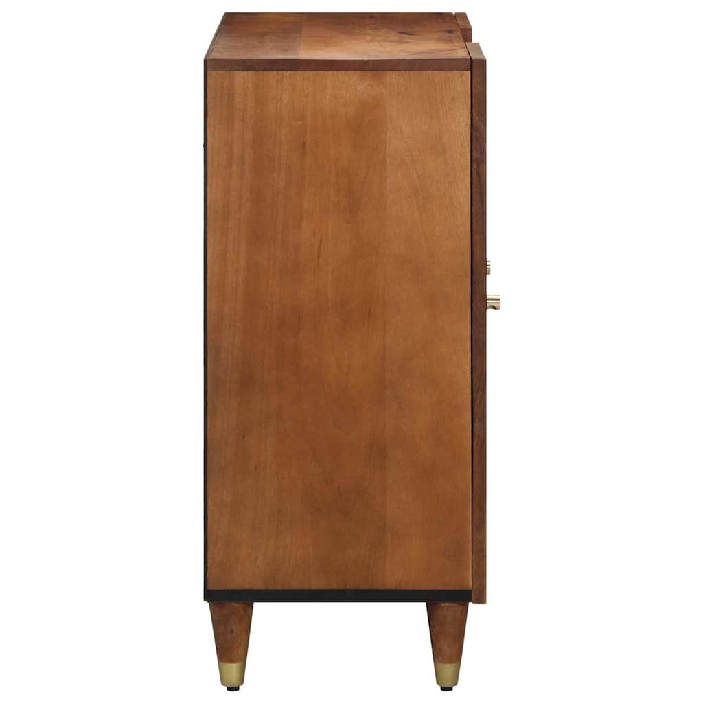 Media Storage Cabinet Sideboard Shelf 90 X 33 75 Cm Solid Mango Wood Black Grey