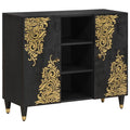 Sideboard With Shelf 90 X 33 X 75 Cm Solid Mango Wood