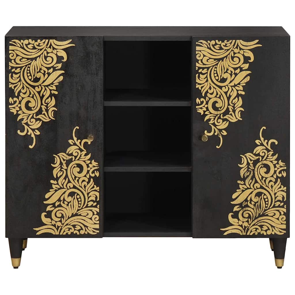Sideboard With Shelf 90 X 33 X 75 Cm Solid Mango Wood