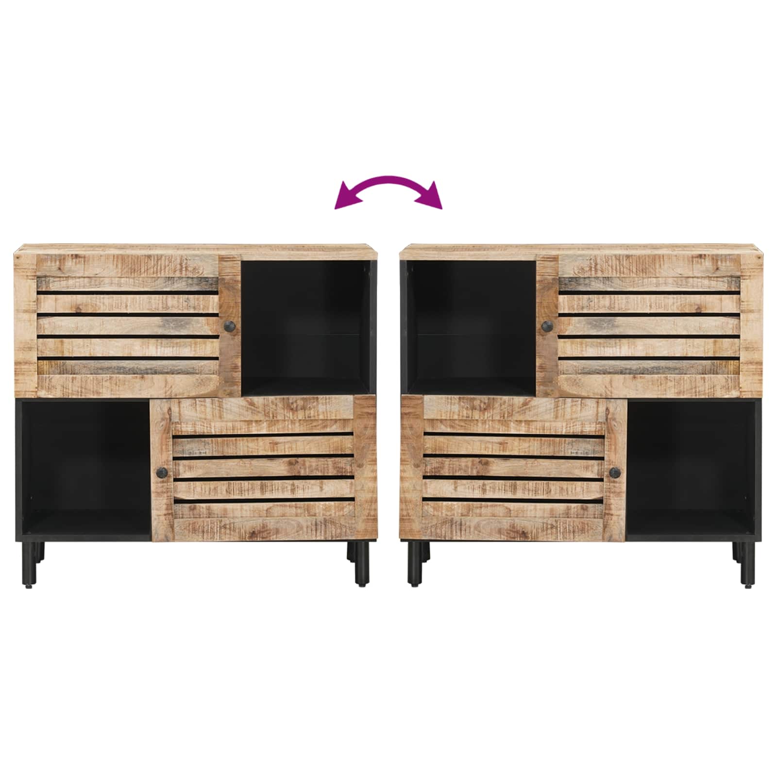 Storage Cabinets Brown 80 X 33.5 X 75 Cm Solid Mango Wood