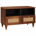 Tv Cabinet With Drawer Brown 70 X 33.5 X 46 Cm Solid Mango Wood