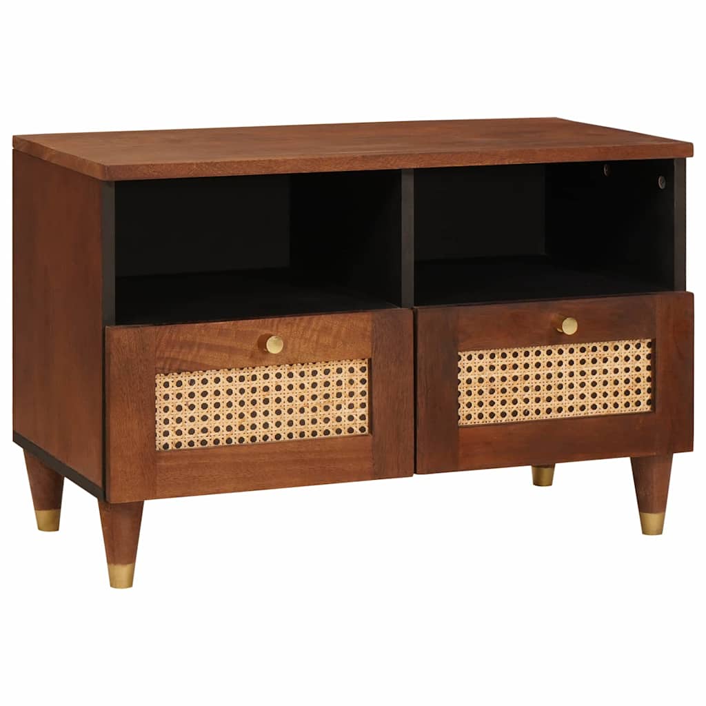 Tv Cabinet With Drawer Brown 70 X 33.5 X 46 Cm Solid Mango Wood