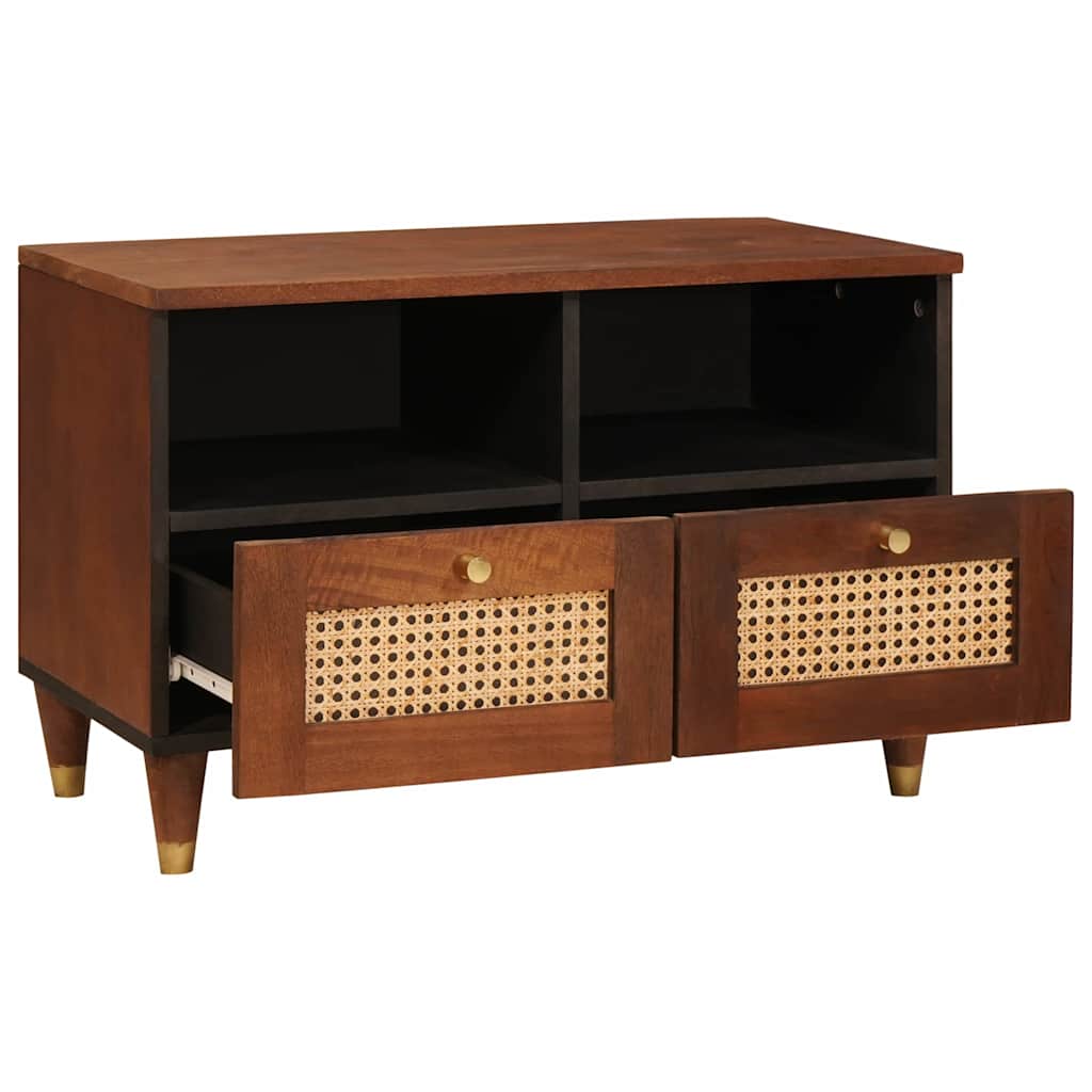 Tv Cabinet With Drawer Brown 70 X 33.5 X 46 Cm Solid Mango Wood