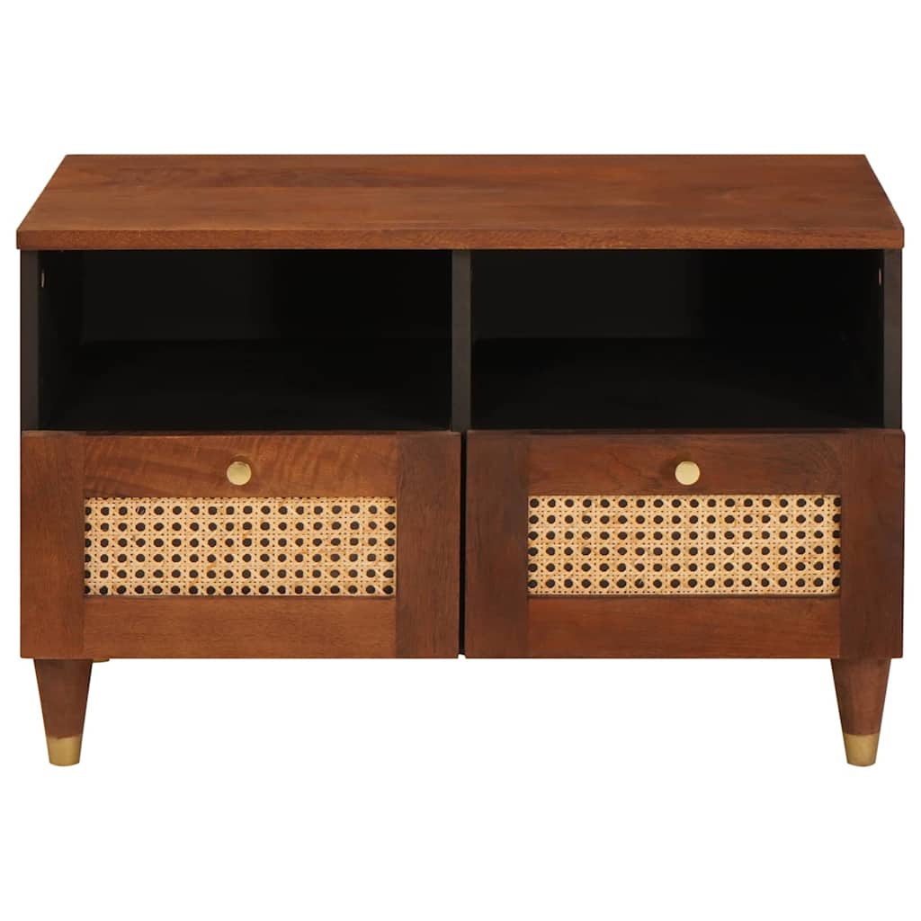 Tv Cabinet With Drawer Brown 70 X 33.5 X 46 Cm Solid Mango Wood