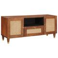 Tv Cabinet With Shelf Brown 105 X 33.5 X 46 Cm Solid Mango Wood