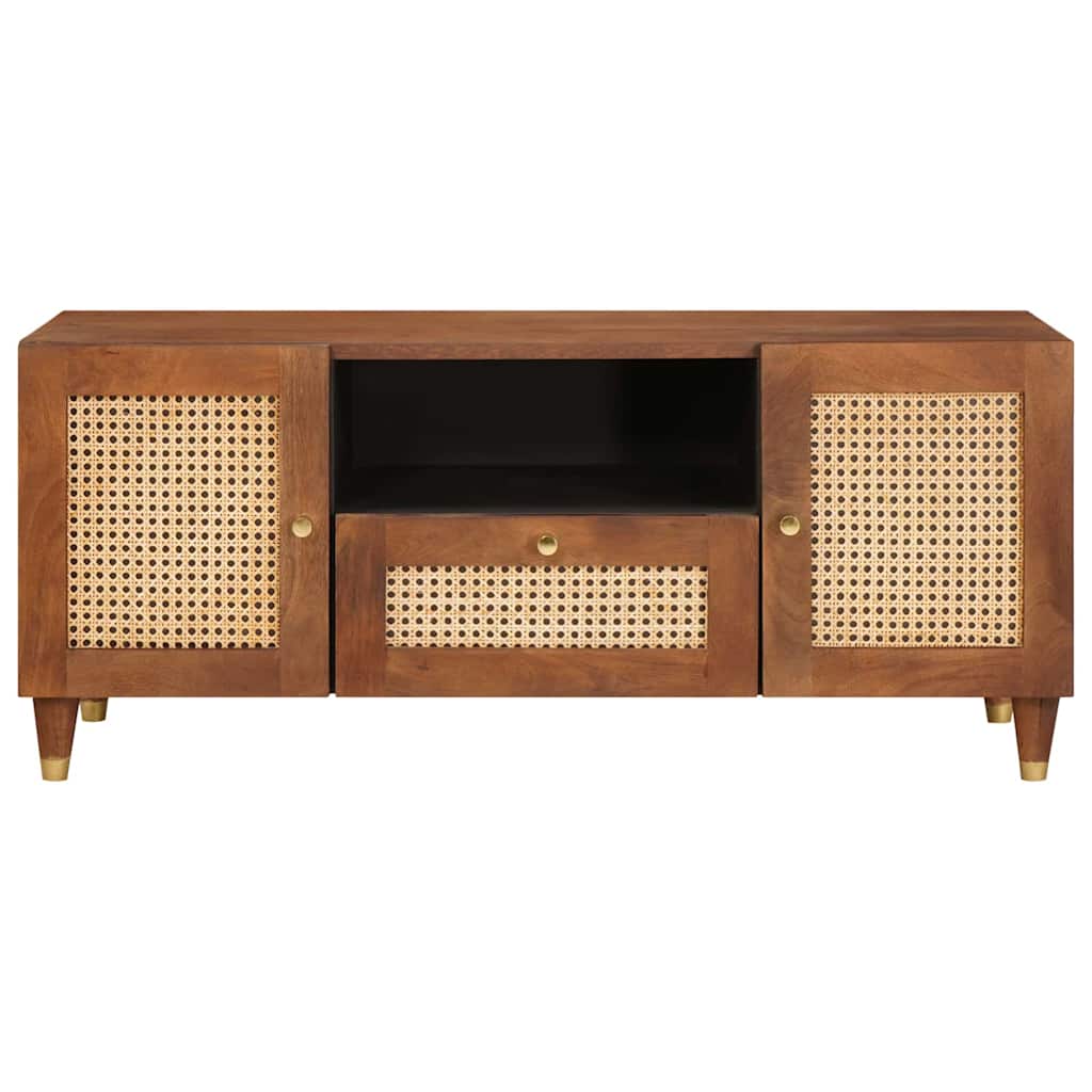 Tv Cabinet With Shelf Brown 105 X 33.5 X 46 Cm Solid Mango Wood