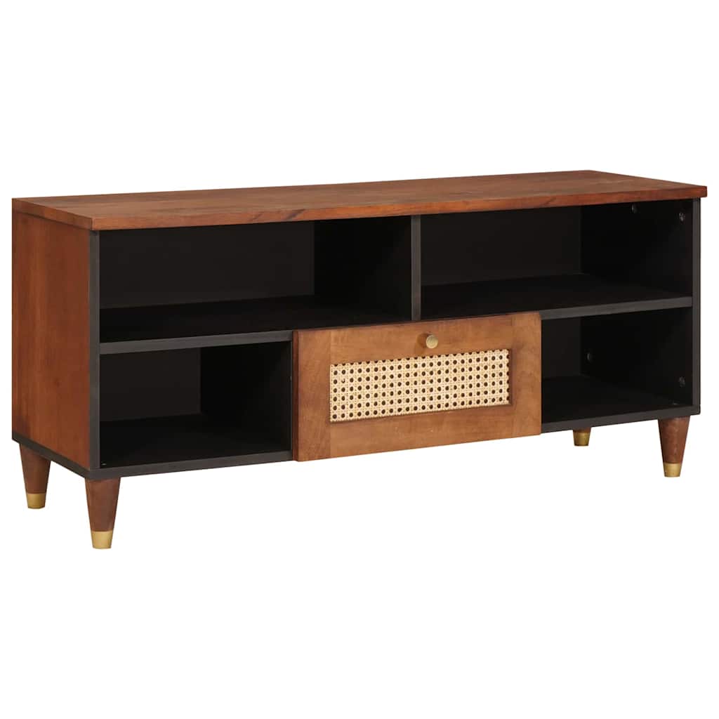 Tv Cabinet With Shelf Brown 100 X 33.5 X 46 Cm Solid Mango Wood