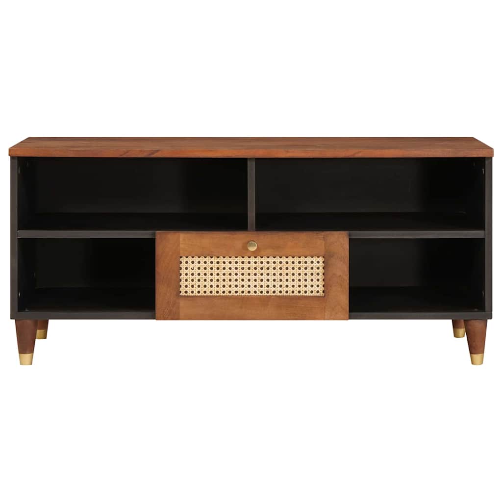 Tv Cabinet With Shelf Brown 100 X 33.5 X 46 Cm Solid Mango Wood