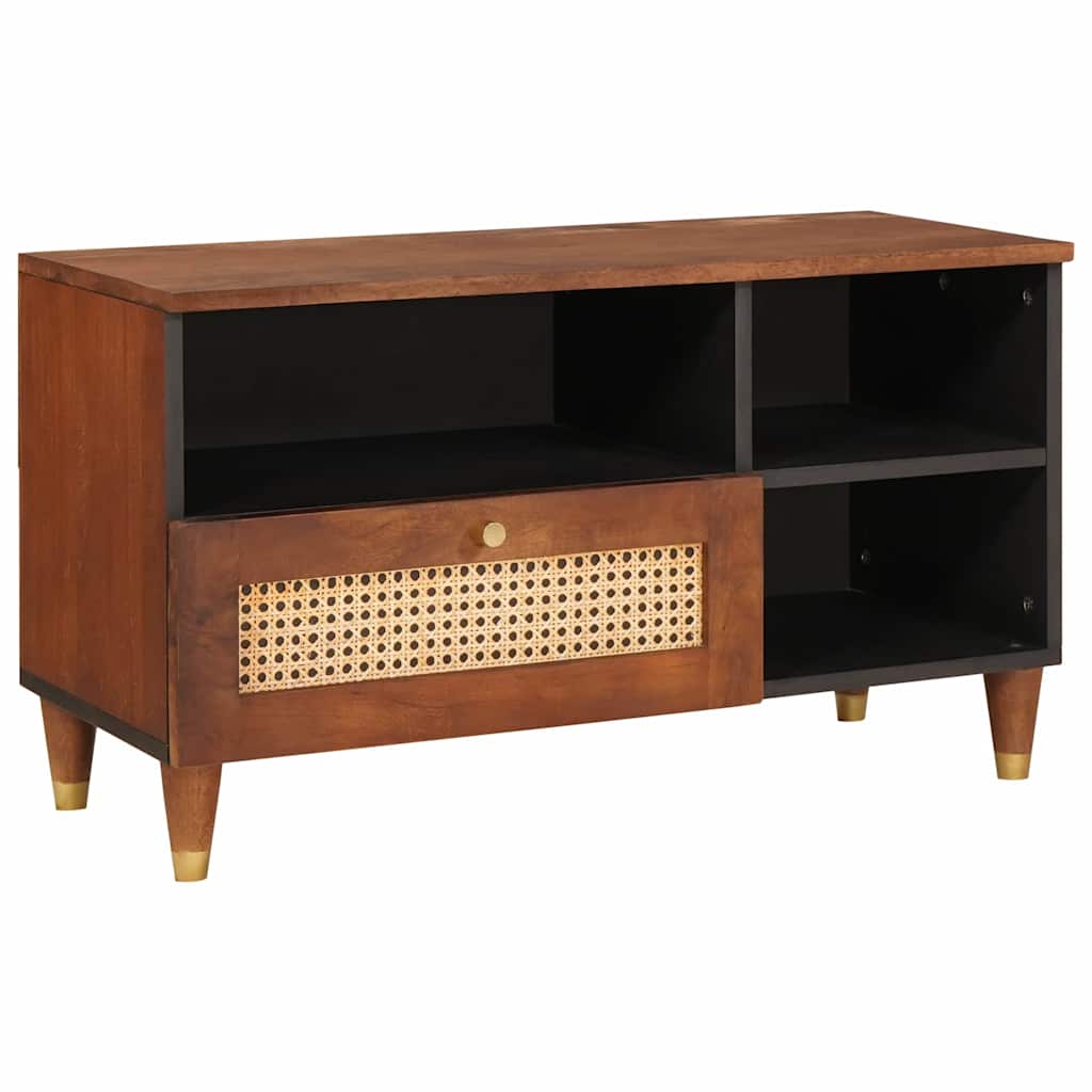 Tv Cabinet With Drawer Brown 80 X 33.5 X 46 Cm Solid Mango Wood