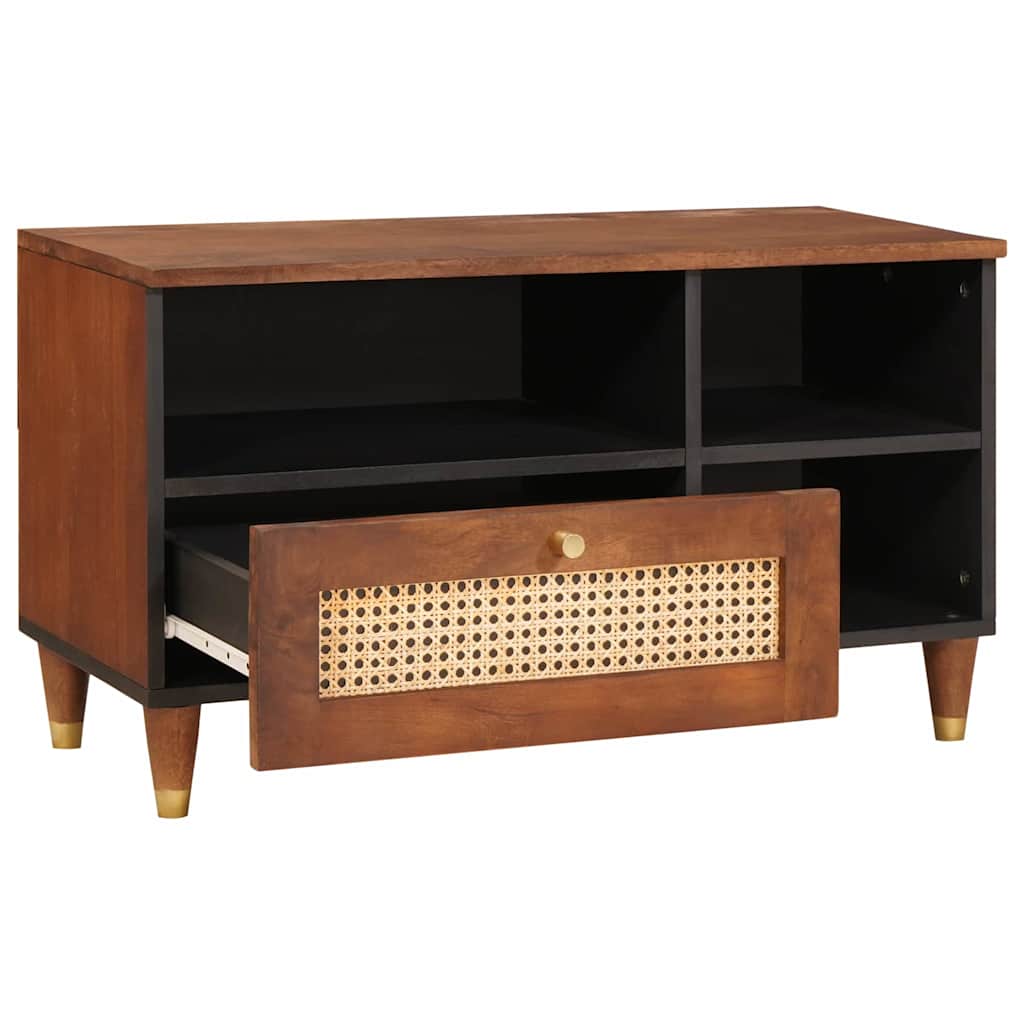 Tv Cabinet With Drawer Brown 80 X 33.5 X 46 Cm Solid Mango Wood