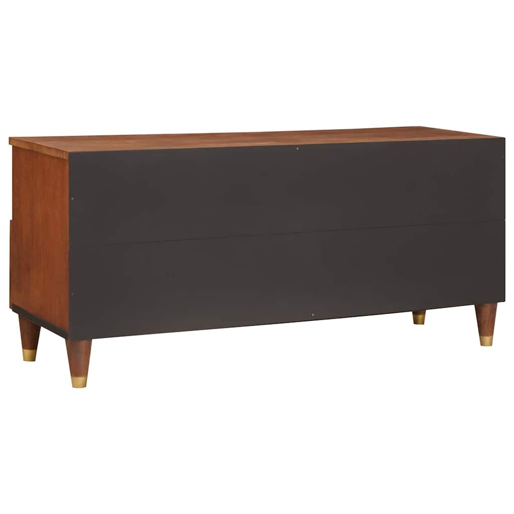 Media Storage Cabinet Tv Shelf Brown 100 X 33.5 46 Cm Solid Mango Wood 100 cm
