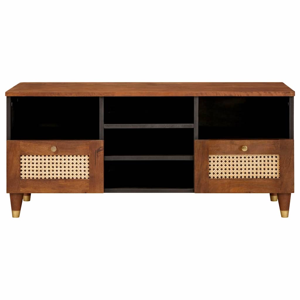 Tv Cabinet With Shelf Brown 100 X 33.5 X 46 Cm Solid Mango Wood