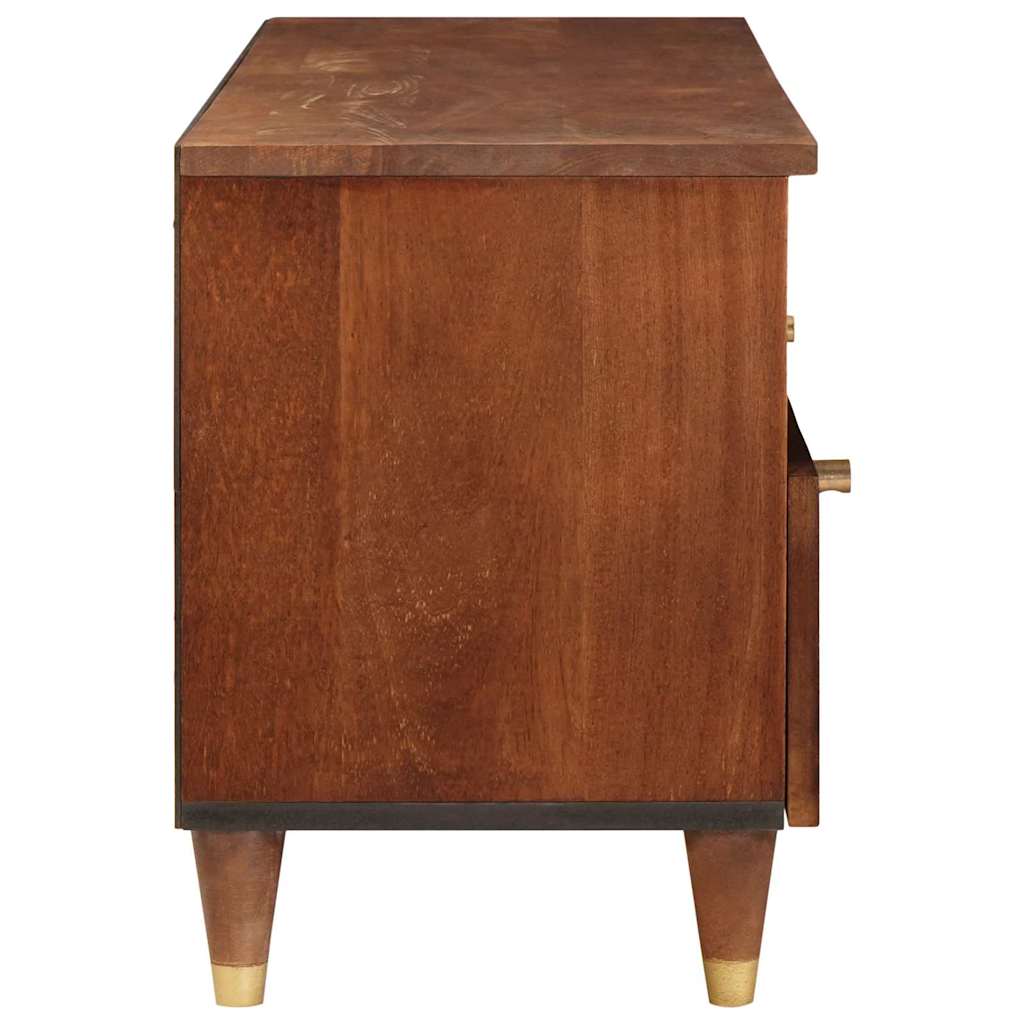 Media Storage Cabinet Tv Shelf Brown 100 X 33.5 46 Cm Solid Mango Wood 100 cm