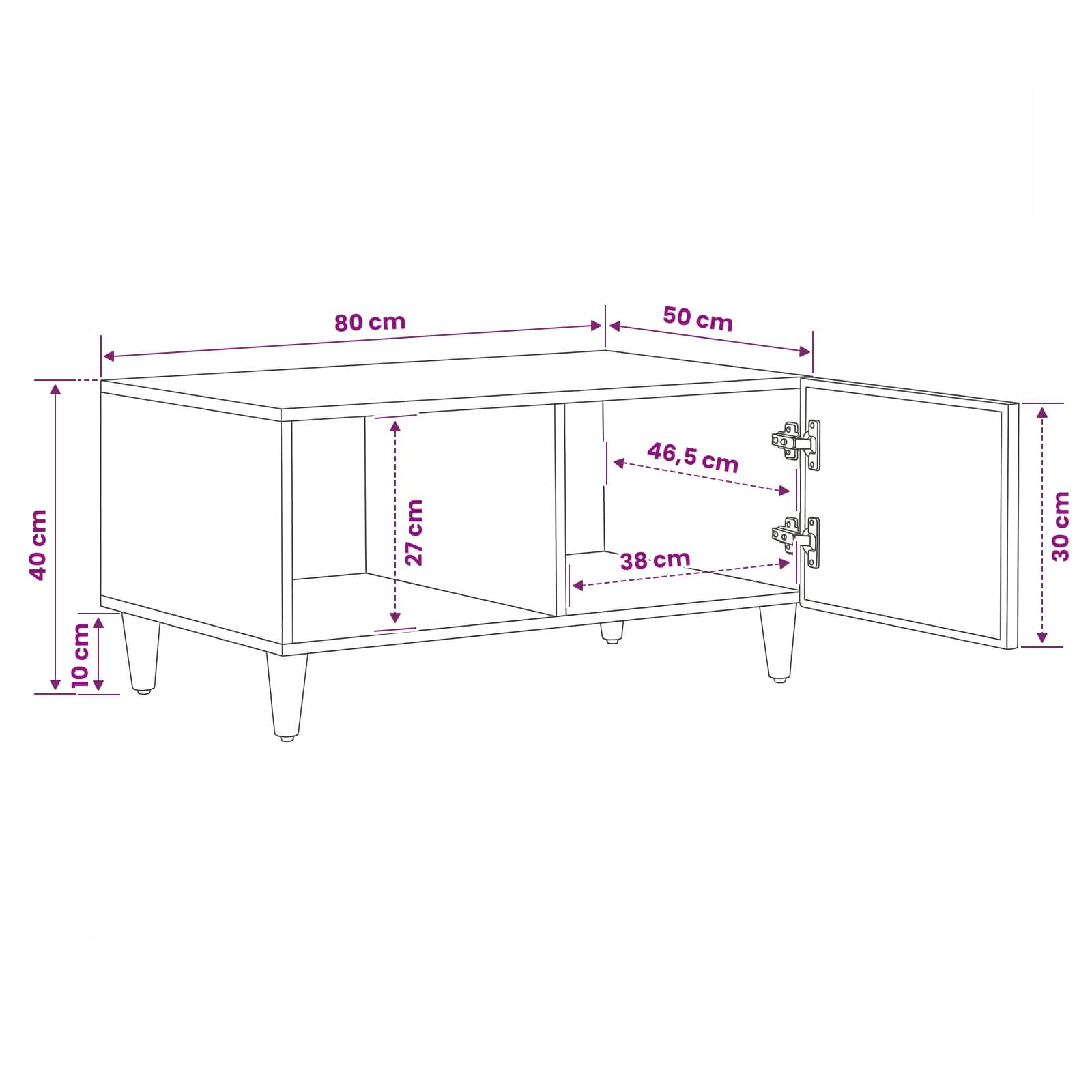 Coffee Table Brown 80 X 50 X 40 Cm Solid Mango Wood