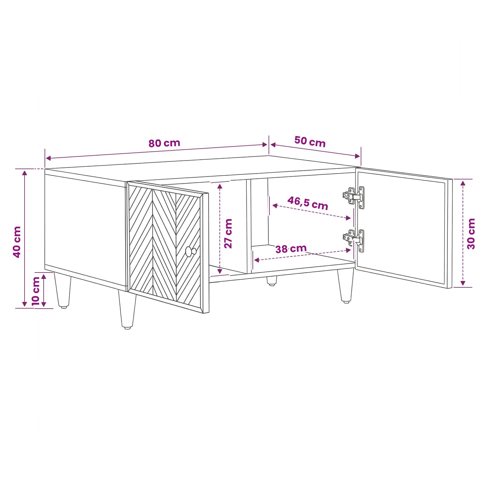 Coffee Table Brown 80 X 50 X 40 Cm Solid Mango Wood
