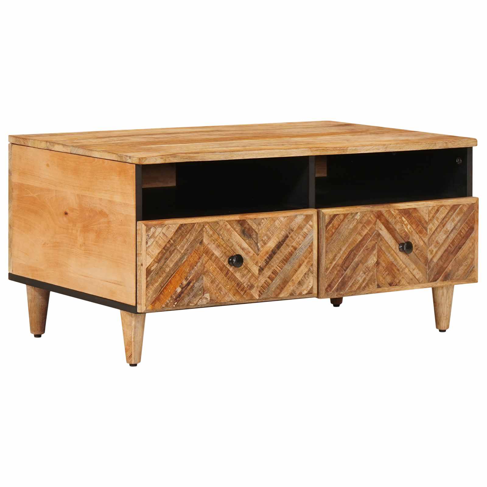 Coffee Table With Drawer Brown 80 X 54 X 40 Cm Solid Mango Wood
