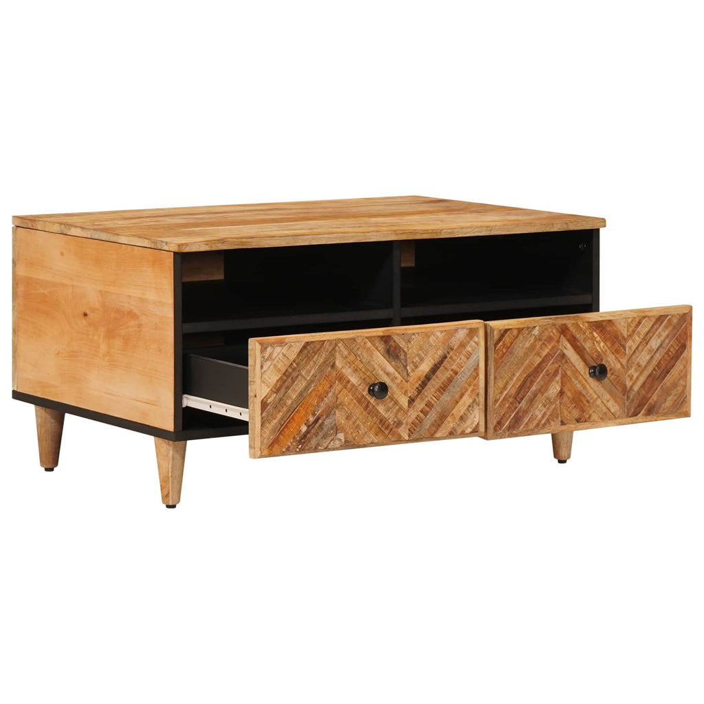 Coffee Table With Drawer Brown 80 X 54 X 40 Cm Solid Mango Wood