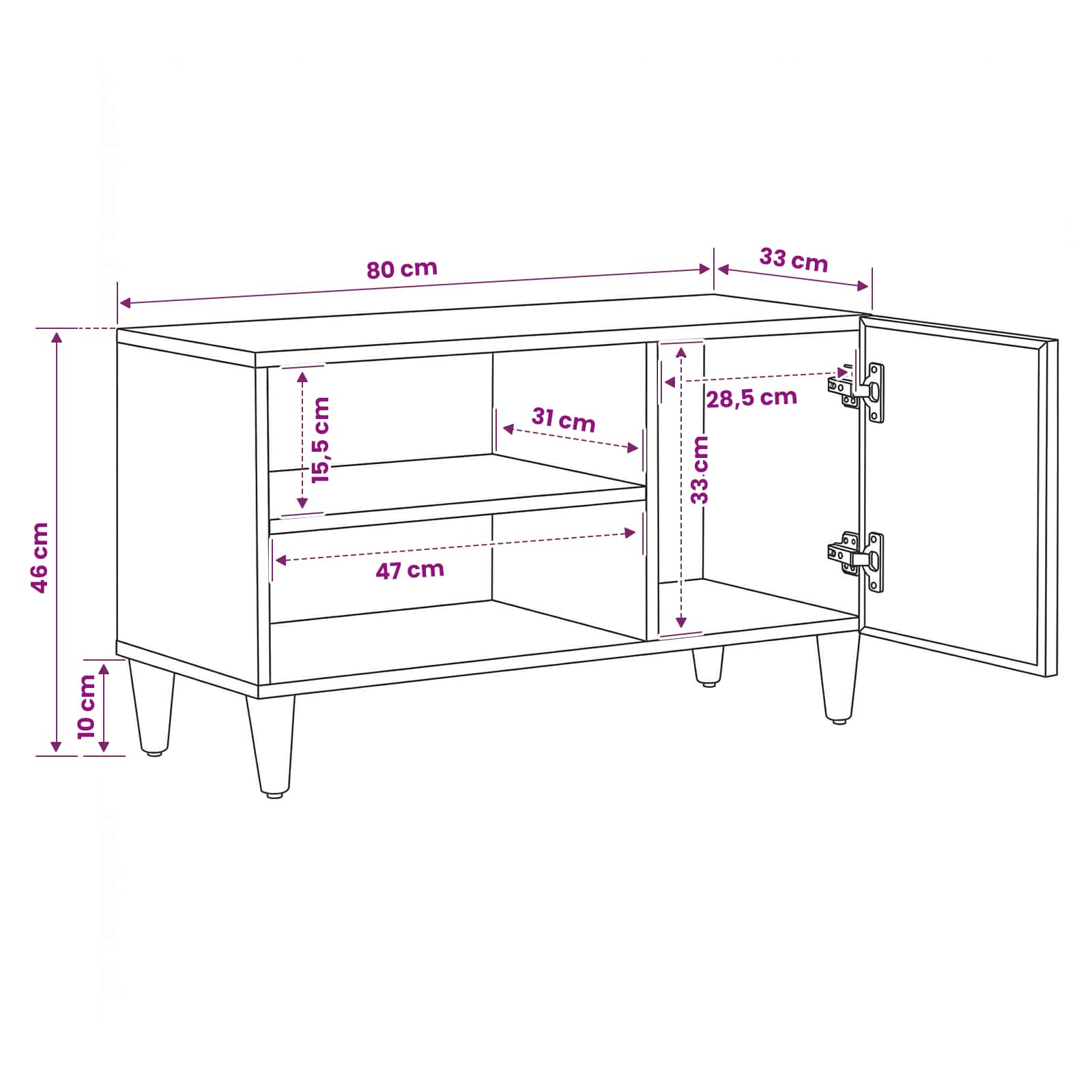 Storage Cabinets Brown 80 X 31.5 X 46 Cm Solid Mango Wood