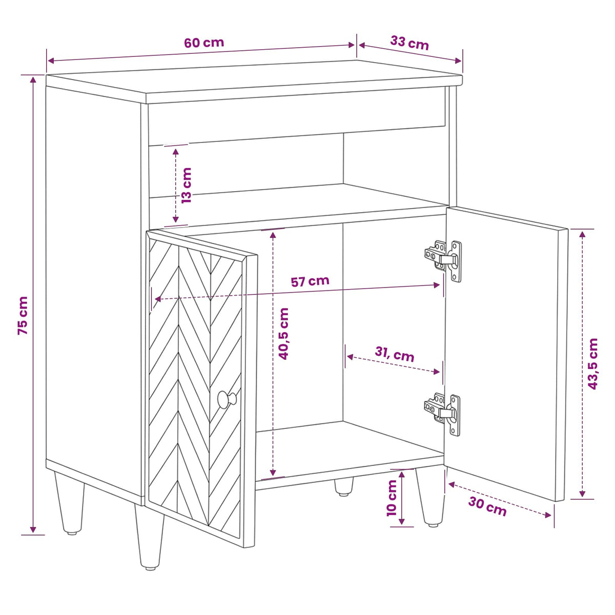 Media Storage Cabinet Cabinets Brown 60 X 33.5 75 Cm Solid Mango Wood 60 cm