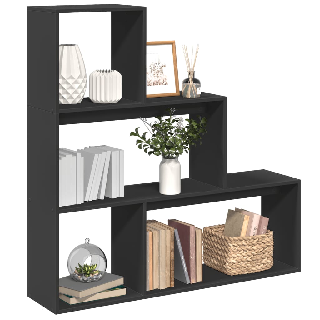 Room Divider Bookcase 3-Tier 123X29X Engineered Wood