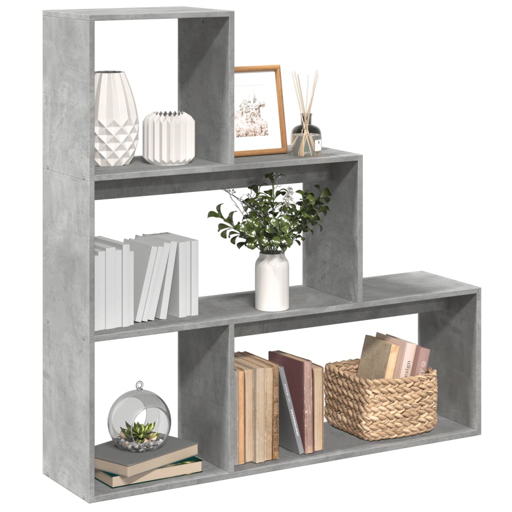 Room Divider Bookcase 3-Tier 123X29X Engineered Wood