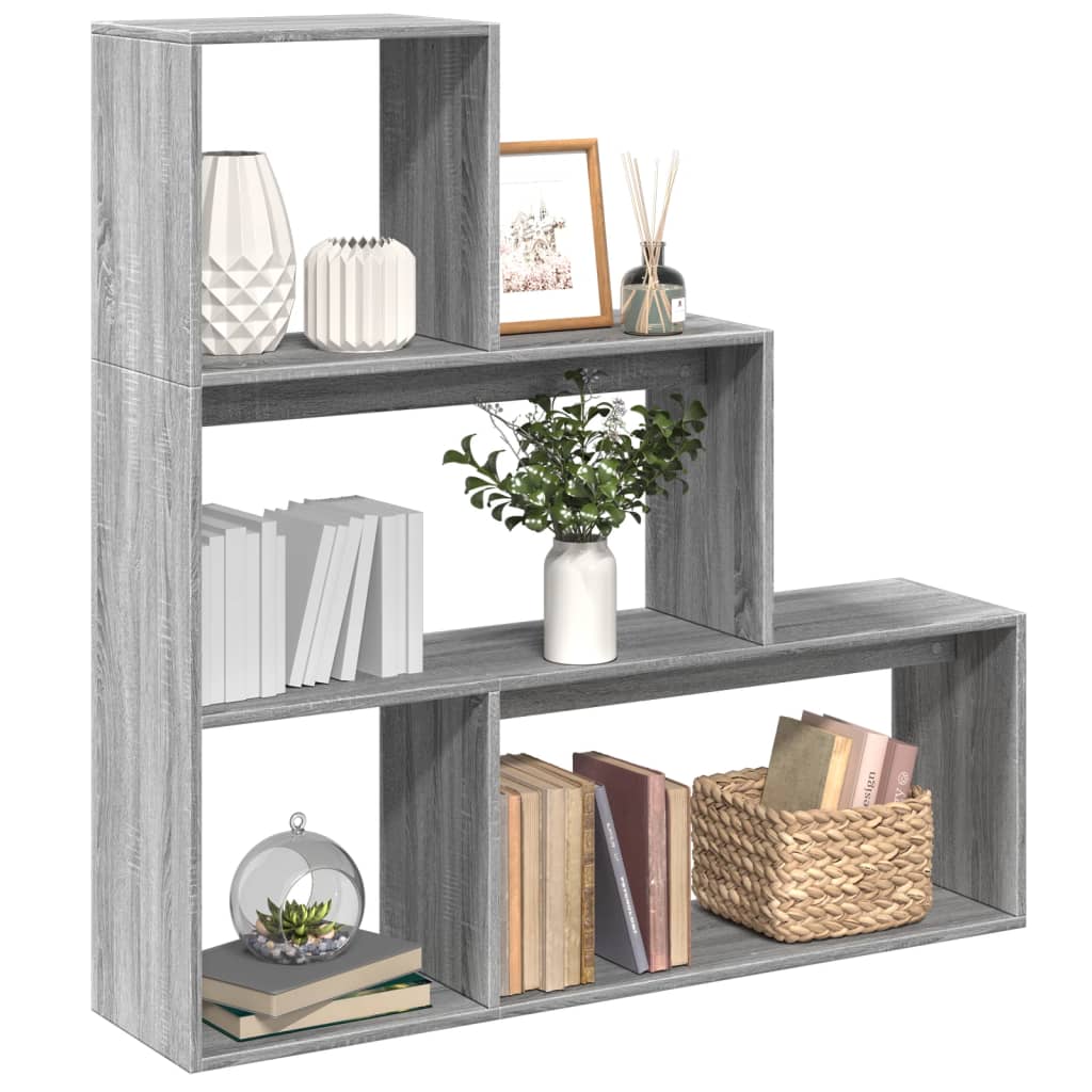 Room Divider Bookcase 3-Tier 123X29X Engineered Wood