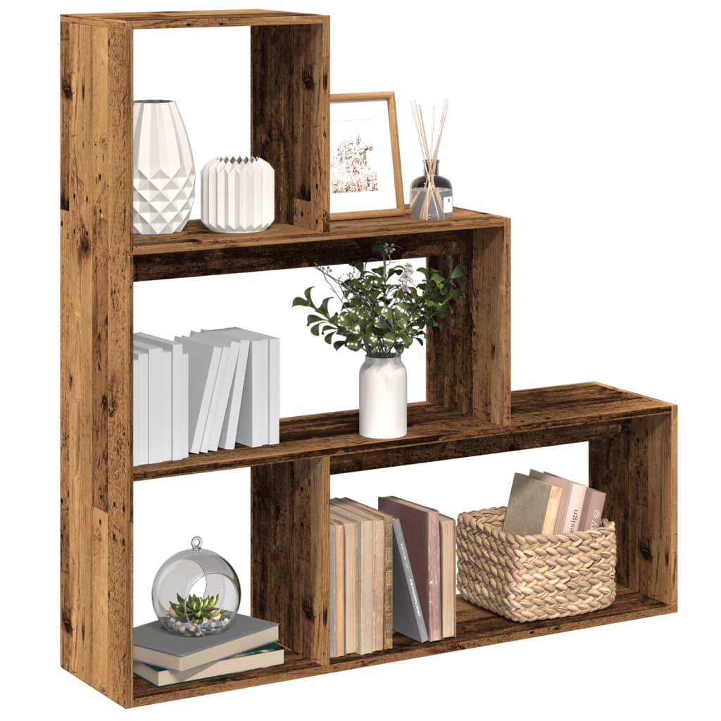 Room Divider Bookcase 3-Tier 123X29X Engineered Wood