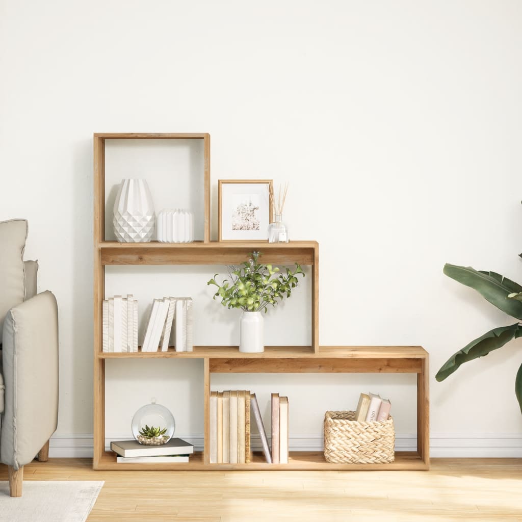 Room Divider Bookcase 3-Tier 123X29X Engineered Wood