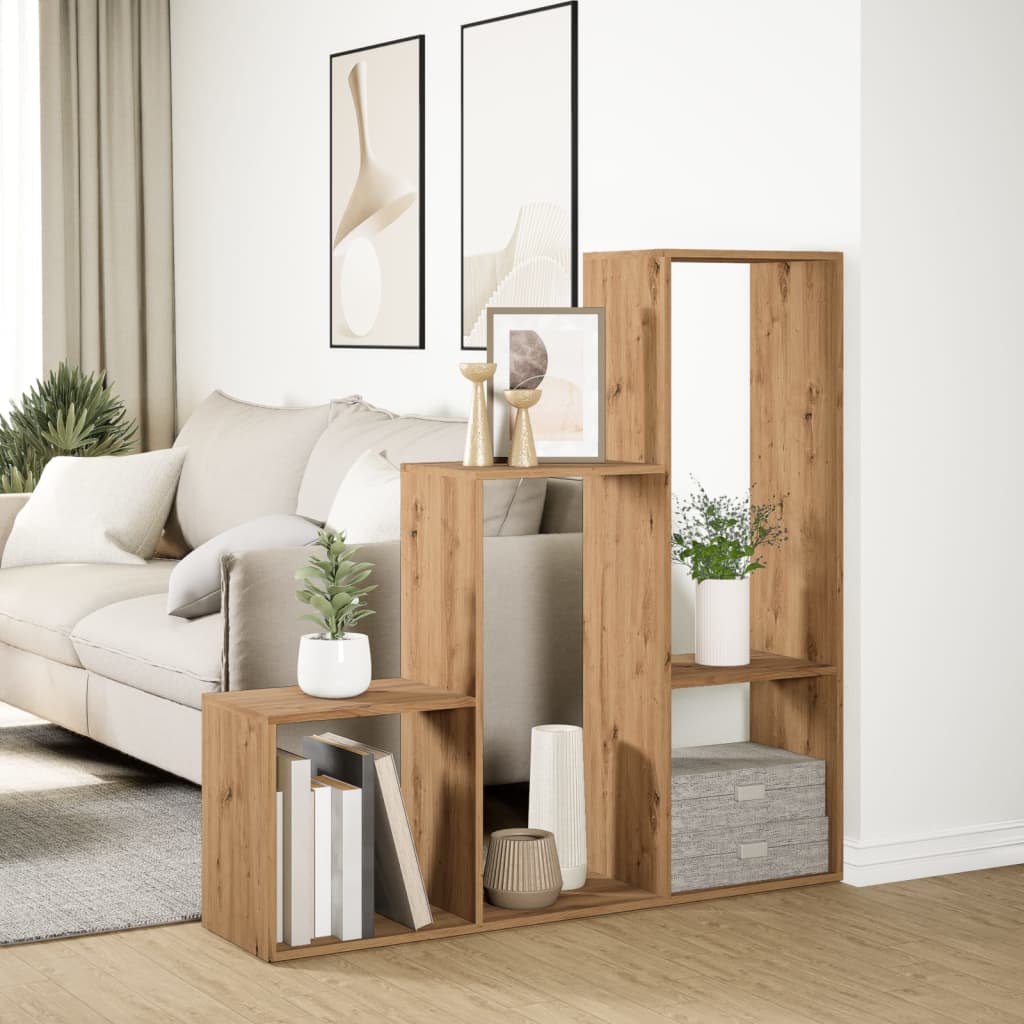 Room Divider Bookcase 3-Tier 123X29X Engineered Wood