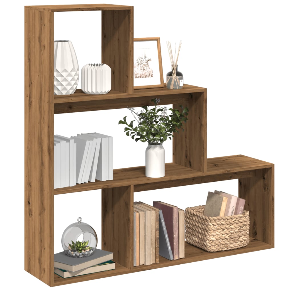 Room Divider Bookcase 3-Tier 123X29X Engineered Wood