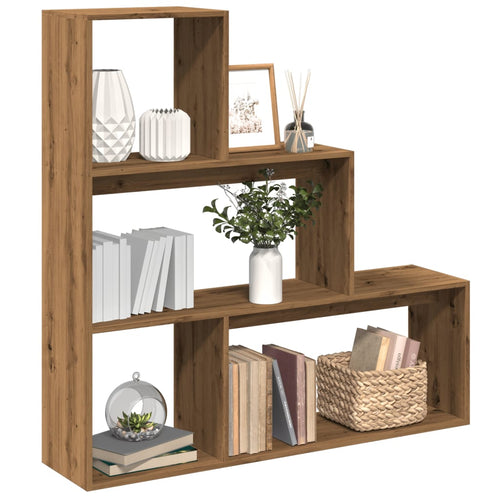 Room Divider Bookcase 3-Tier 123X29X Engineered Wood