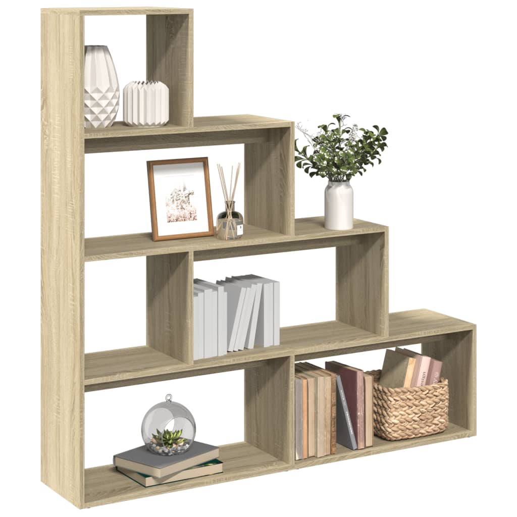Room Divider Bookcase 3-Tier 123X29X Engineered Wood